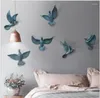 Cadres 6 PCS Européenne Tenture Résine Oiseaux Décoration Artisanat 3D Stéréo Pigeon Maison Salon Canapé TV Fond Murale Ornements Art