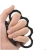 Brass Knuckles Arival Black Alloy Duster Buckle Männliche und weibliche Selbstverteidigung Vier-Finger-Schläge555251R Drop Delivery Sports Outdoor Dhsqn