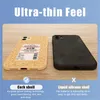 Japanese Wood Grain Label Phone Case For iPhone 14 13 12 11 Pro Max XR X XS Max 14 7 8 Plus Soft Cork Fiber Cooling Couple Cover L230619