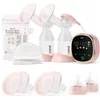 BreastPumps NCVI Double Electric Breast Pumps 4 Lägen 9 nivåer med storlek Flänsar 10st bröstmjölk lagringspåsar 230713