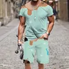 Männer Trainingsanzüge Sommer Kurzarm 2-teiliges Set Trainingsanzug Mode Tops 2023 Outfit Casual Strand 3D Gedruckt Luxus Lustige straße