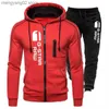 Herren-Trainingsanzüge, Marken-Trainingsanzug für Herren, lässiges Jogging-Set, modischer All-Match-Outdoor-Anzug, heißer Verkauf, Mann, vertikaler Reißverschluss, Jacke + schwarze Jogginghose, 2 Stück, T230715