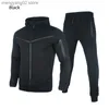 Men's Tracksuits New Brand Men's Sports Suits Jackets Zip Hoodie and Pants Fashion Splicing Cotton Stretch Workout Clothes Premium Mens Wear T230714