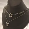 nieuwste 18K Vergulde Luxe Merk Designer Hangers Kettingen Rvs Brief Ketting Sieraden Bruiloft Christm Accessoires Geschenken GEEN doos