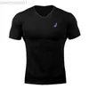 Men's T-Shirts Men's Summer Slim Clothes Black Casual Half Sleeve Cotton V-Neck Short Sleeve T-Shirt Men Youth Fashion Trend graphic tees L230713