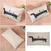 Kudde Case Creative Cartoon Dachshund Tjock Linen Cotton Pillowcases Animal Sau Dogs er 30x50cm Drop Delivery Home Garden Textiles Dhnrj