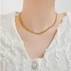 Collana Orecchini Set Acciaio Inossidabile 316L Design a forma di V Bracciale a catena con spighe di grano Collezione Wedding