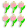 Charms 10pcs 12 23mm tulipano fiori metallo goccia pianta olio pendenti fai da te orecchino braccialetto collana portachiavi gioielli che fanno risultati