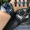 20mm 21mm 19 22mm högkvalitativ fluorös gummisilikonklocka Bandbälte passar för ny Seamaster 300 Black Blue Soft Strap274p