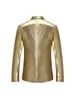 Men's Suits Men Shiny Gold Silver Black Coated Metallic Paisley Blazer Night Club Party Jacket Suit Blazers Performance Stage Costumes