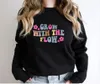 Hoodies voor dames Gekleurd Grow With The Flow Sweatshirt Trendy damestrui met lange mouwen Boho Flower Motiverende truien