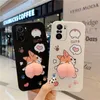 Phone Case For Xiaomi Redmi Note 10 10s 10T 11 11T 5 6 7 8 8T 9 Pro Max 9s 9T 5G Cute Cartoon Peach Corgi Dog 3D Buttocks Cover L230619