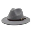 Chapeau Fedora en laine Hawkins casquette en feutre large bord dames Trilby Chapeu Feminino chapeau femmes hommes Jazz église parrain Sombrero casquettes