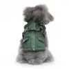 Hundkläder Pet Winter Coat med blixtlås Back Intergrated Jacket Warm Justerable Fashion for Home Outdoor Presents