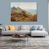 Canvas Art Claude Monet Painting Church at Varengeville and The Gorge of Les Moutiers Handmade Artwork Decor for Wine Cellar