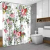 シャワーカーテン美しい花チューリップヒマワリバスルームカーテンファブリック防水ポリエステルシャワーカーテン