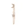 Orecchini a bottone moda 1 pezzo zircone cubico luna stella doppia borchia catena piercing nappa per gioielli da donna