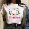 Damen-T-Shirts, weiblich, Kawaii, lockeres Top, hochwertiges modales weißes Damen-Kurzarm-Damen-T-Shirt mit Weihnachtsschneeflocken-Grafikdruck