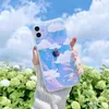 Laser Cute Transparent Cloud Pattern Telefon Fase for iPhone 14 Pro Max 13 12 Mini 11 xs XR x 7 8 Plus SE 2020 Coverproof Cover L230619