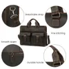 Briefcases JOYIR Vintage Mens Genuine Leather Briefcase Crazy Horse Messenger Bag Male 156" Laptop Business Travel 230713