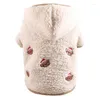 Dog Apparel Pet Cat Clothes Winter Warm Wearing Skirt Hoodies Embroidered Bear Pattern Lambswool Coat Sweater For Small