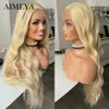 28 Inches Blonde Wigs For Women Synthetic Lace Front Wig 13x6 Lace Wigs Japanese High Heat Fiber Deep Wave Wigs Cosplay 230524