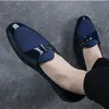 Marron Bleu Noir Casual Chaussures pour hommes Mode Slip on Gentlemen Formal Flats Plus Size