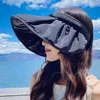 Cappelli a tesa larga Cappello giapponese con protezione solare in vinile UV Cappello da ciclismo femminile Top estivo Cofano a conchiglia