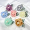 Dekorative Blumen, 3D-künstliche Stoffblume für Kleid, Hochzeitsstrauß, Rosenschmuck, Zubehör, Brosche, Schuhe, Kleidung, klein