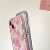 Funda de teléfono de lujo luminosa Bumber para iPhone 13 Pro Max moda amor corazón patrón funda de teléfono para iPhone 12 11 Pro X XR XS Max L230619