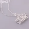 Pendant Necklaces 925 Sterling Silver Jewelry 16 18 20 22 24 26 28 30 Inch AAA Zircon Crown Necklace For Women Party Wedding Fashion Gift 230714