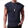 Men's T-Shirts Mens Vest Tops Fashion Solid Color Sleeveless T-Shirt Casual Round Neck Vest Tops for Vacation Travel Sports Workout Running L230713