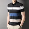 Herren-Poloshirts, erstklassiges, garngefärbtes Verfahren, Sommer-Markendesigner, gestreifte Poloshirts für Männer, kurzärmelige, lässige Tops, modische Herrenkleidung 230713