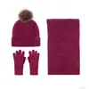 Altre forniture per feste festive Inverno Natale Caldo cappello a cuffia Sciarpa e guanti Touchsn Set per donna Uomo Drop Delivery Home Garden Dh9Ri