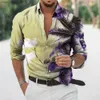 Camicie casual da uomo Camicia con stampa albero di cocco per uomo Moda Camicia a maniche lunghe da uomo hawaiano Streetwear Camicetta semplice quotidiana Abbigliamento uomo casual 5xl T230714