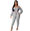 Kvinnors uppsättning 2023 Autumn New Fashion Casual Women's Set Sexig Slim Fit Women's Two Piece Pants