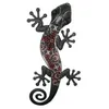 Garden Decorations Metal Gecko Lizard with Glass Wall Decor for Home Garden Decoration Animal Outdoor Statues Sculptures Decorative Bedroom Yard L230714