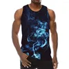 Canotte da uomo Abstract Black Top 3D Print Beach Texture Gym Gilet senza maniche con motivo grafico