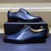 Echte handgemaakte stijl Men's Classic Italiaanse lederen jurk All-Cut Oxford Lace-Up Office Business Formal Shoes For Men 986