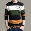 Maglioni da uomo Primavera Lungo Slve Abbigliamento casual Girocollo a righe Comodi in maglia Top Abbigliamento sottile alla moda per l'autunno