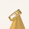 Designer Marke Buchstaben Ring Gold Edelstahl Brief Offene Ringe Kristall Mode Frauen Männer Hochzeit Schmuck Party Geschenke