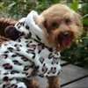Hond Kleding Zachte Huisdier Kleding Jumpsuit Voor Puppy Kat Winter Warme Fleece Luipaardprint Kostuum Jas Hoodies
