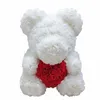 Fleurs décoratives belle grande rose rouge fleur ours jouets ornements cadeaux pour la saint valentin 25cm SEC88