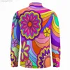 Chemises décontractées pour hommes Flower Power Inspiré Chemise Automne Groovy Hippy Rétro Chemises décontractées Mode Blouses À Manches Longues Design Street Style Plus La Taille T230714