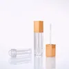 Lipgloss 4ml lege vierkante doorzichtige buis met rood rosé goud paars zilveren dop 50st