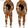 Chándales de los hombres Folk-custom Sudaderas con capucha de impresión 3d Pantalones Trajes Hombres Mujeres Chándal 2 piezas Conjuntos de manga larga Estilo étnico Danshiki africano Ropa para hombres T230714