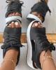 Sandálias Verão Feminino Sandálias Moda Sapatos Casual Peep Toe Baixo Recorte Contraste Sandália Muffin com Cadarço Plataforma Esporte Sandalias 230713