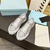 Top Designer Women shoes Casual shoes Running Shoes Dress shoes Luxury Leather Crystal Glitter diamond double wheel Flat shoes Thick bottom Embossed bottom