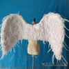 Ailes d'ange pliables blanc pur plume naturelle grande aile de fée pour mariage fête d'anniversaire décor Magazine Shoot Accessories206t