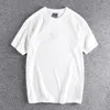 Camisetas masculinas de tecido lavado personalizado camiseta curta verão 2023 gola redonda casual meia manga na parte de trás